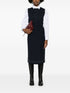 contrast-stitching midi dress